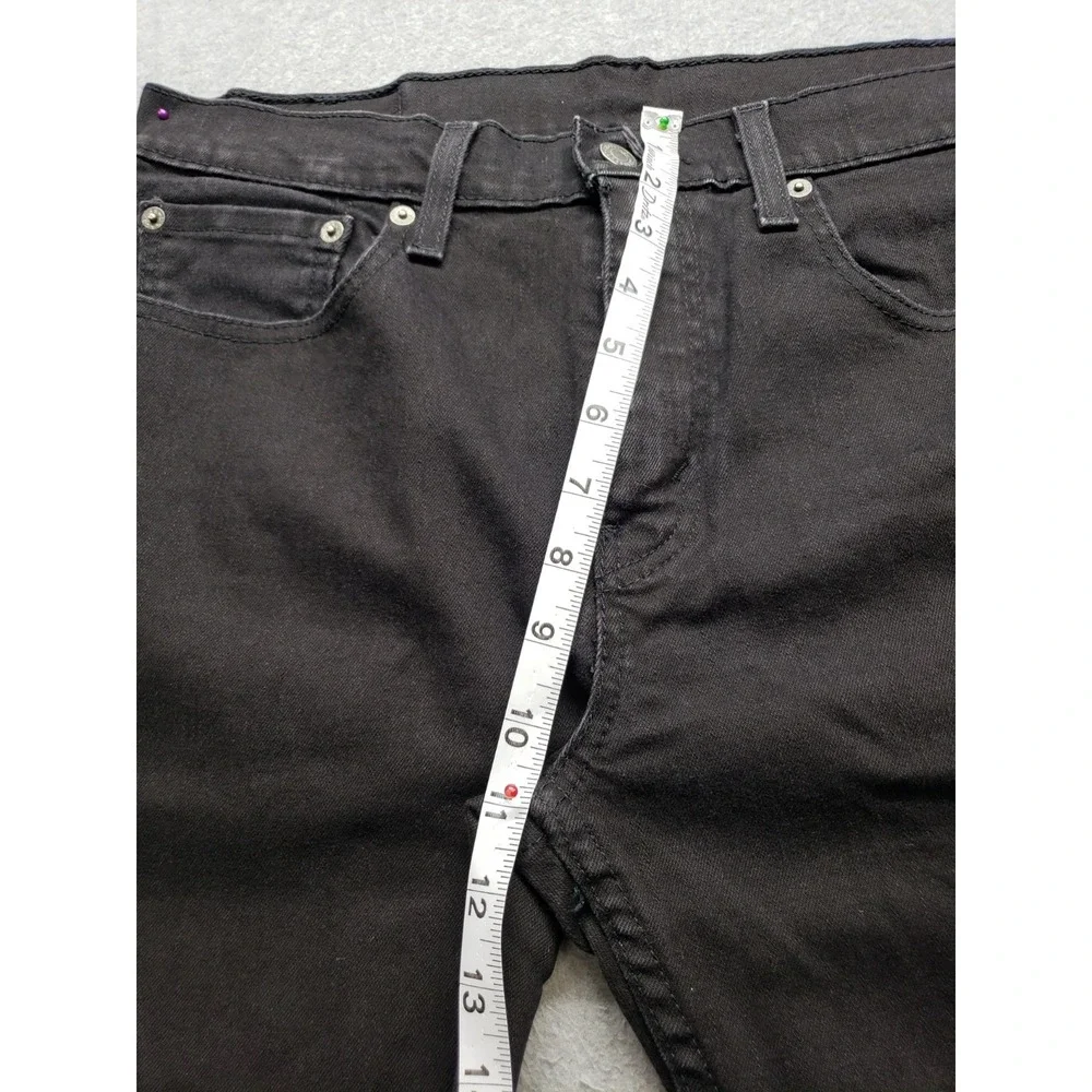 Levis Men Jean 31X30 Black Denim Slim Straight Leg Mid Rise Stretch 5 Pocket